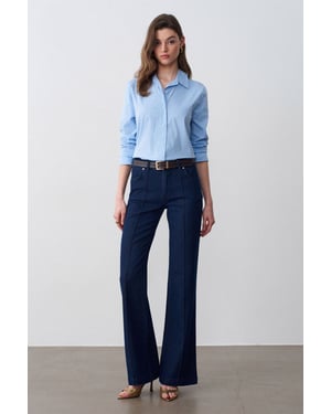 High-Waist Schlagjeans
