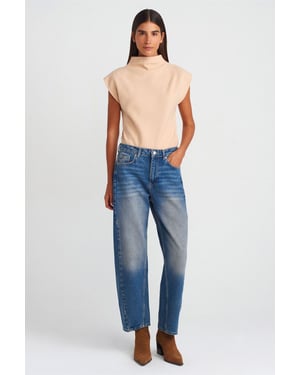 Hochgeschnittene Weite-Leg Ballonjeans