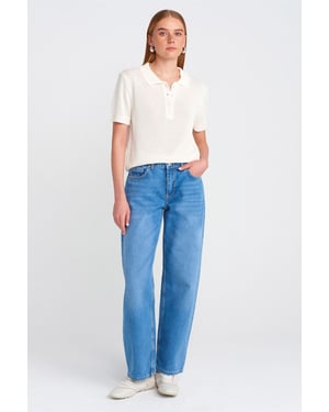 Hochtaillierte Ballonweite Jeans