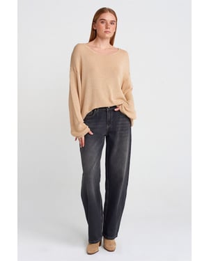 Hochtaillierte Ballon-Weitbein-Jeans