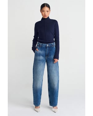 Hochtaillierte Ballon-Weite Jeans