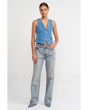 Damen Low-Waist Straight Leg Jeans