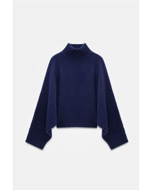 Übergroßer gerippter Rollkragenpullover