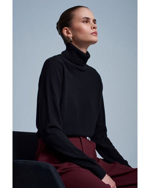Damen Cashmere Rollkragenpullover
