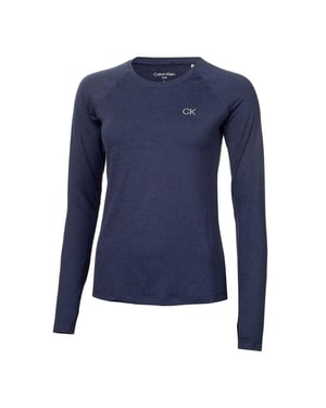 Calvin Klein - T-Shirt für Damen, Langärmlig (Marineblau Marl)