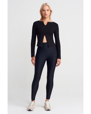 Hochtaillierte Skinny-Leggings mit Reißverschlussdetails