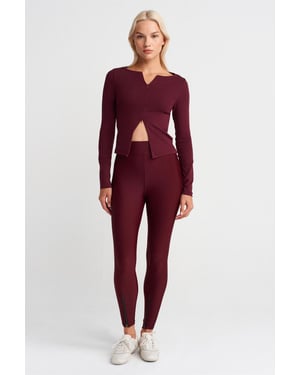 Hochtaillierte Skinny-Leggings mit Reißverschlussdetail