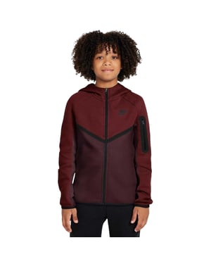 Nike - Hoodie mit durchgehendem Reißverschluss für Kinder, Fleece (Burgunderrot)