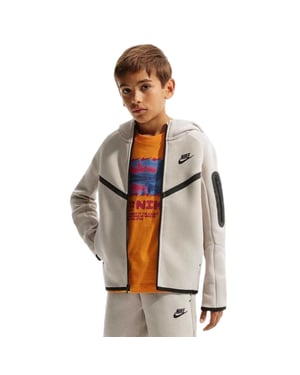 Nike - Hoodie mit durchgehendem Reißverschluss für Kinder, Fleece (Cremefarbe)