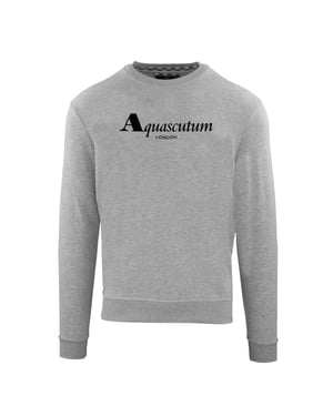 Aquascutum - Sweatshirt für Herren/Damen Unisex, Logo, gerippt (Grau)