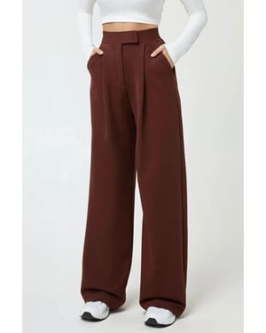 Hochtaillierte elastische Crepe Palazzo-Hose