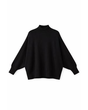 Oversized Rippstrick-Halbrollkragenpullover