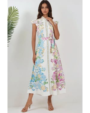 Blumen Tippet Maxi Kleid