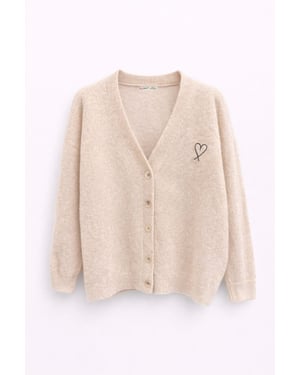 Übergroßer Strick-Cardigan mit Herzdetail