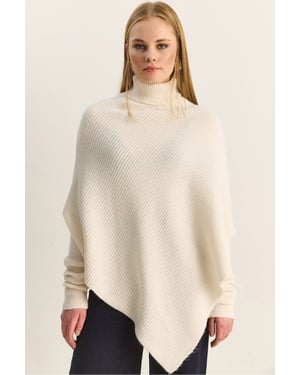 Oversized Rollkragen-Rippstrickpullover