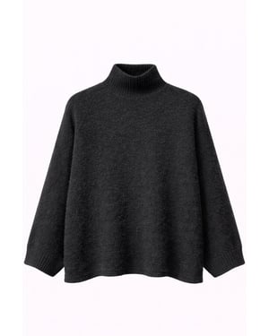 Übergroßer gerippter Rollkragenpullover