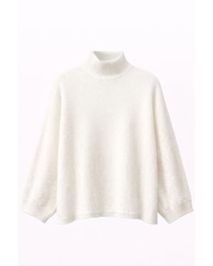 Übergroßer gerippter Rollkragenpullover