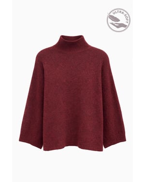 Übergroßer gerippter Rollkragenpullover