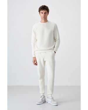 Herren Sweatshirt- und Hose-Set aus Baumwolle-Polyester-Fleece
