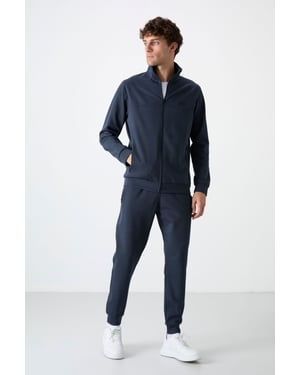 Tommy Life Fleece-Set: Sweatshirt und Jogginghose für Herren - Marineblau