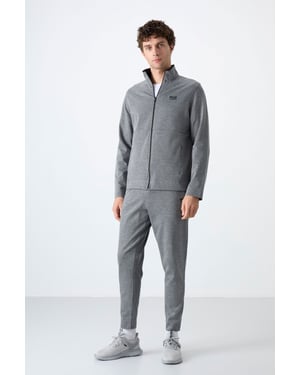 Herren Sweatshirt mit Reißverschlusskragen und Hose Set