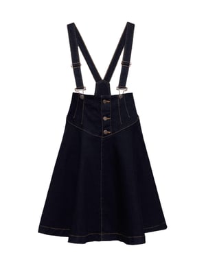 Queen Kerosin Damen Denim Latzrock