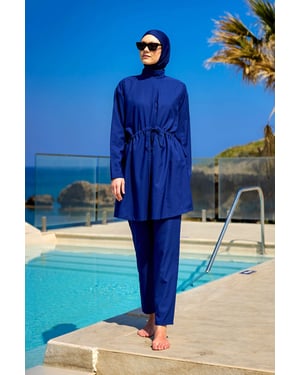 Andalus Full Coverage Burkini-Set mit Rüschen vorne, bunt