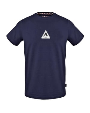 Aquascutum - T-Shirt für Herren, Rundhalsausschnitt, Jersey (Marine)