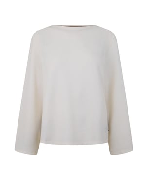 Boss - Pullover Top für Herren/Damen Unisex, U-Boot-Ausschnitt , Waffelstrick (Weiß)