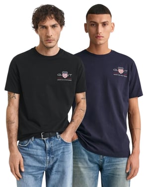 Gant | 2er Pack Herren T-Shirt mit gesticktem Archiv-Schild