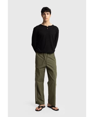 Herren Popeline Baumwolle Gerade-Form Hose
