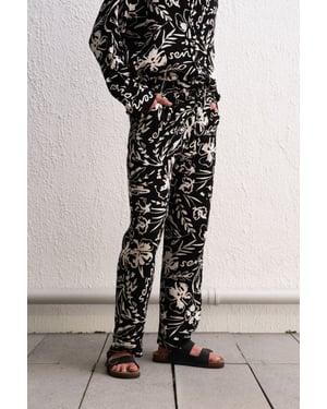 Herren Baumwoll Blumenmuster Strickhose