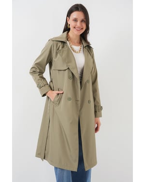 Gürteltreter Langärmliger Trenchcoat