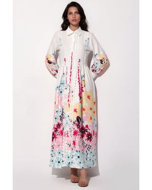 Blumen A-Linie Maxikleid