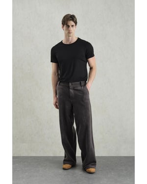 Herren Mid-Waist Weitbeinige Strickhose