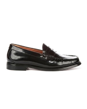 Justin Reess Herrenschuhe mit schwarzem Leder Penny Polierte Loafer – Joseph