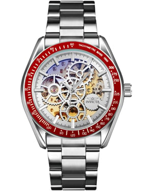 Invicta Objet D Art 69596 Herrenuhr - Automatisches Werk - Edelstahl mit silbernem Zifferblatt - 43 mm