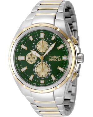 Invicta Sea Vulture 49084 Herrenuhr - Quarzwerk - Edelstahl mit grünem Zifferblatt - 46 mm