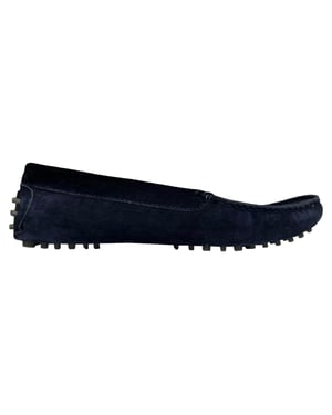 Manolo Blahnik Slipper aus blauen Wildleder