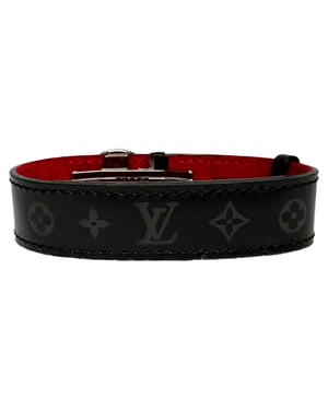 Louis Vuitton Rouge Mongram Eclipse Canvas Wendearmband mit Scharnier in schwarzem Leder
