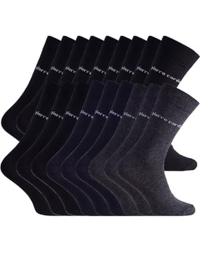 Business-Socken 18 Paar in SCHWARZ (12x), ANTHRAZIT (3x) und NAVY (3x)