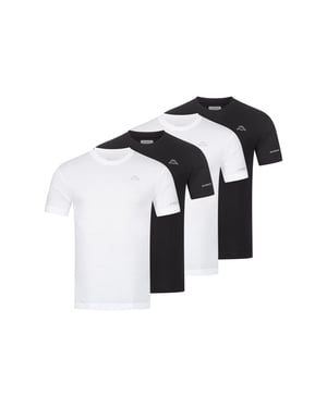 Kappa 4er Set T-Shirt BASIC in Schwarz/Weiß