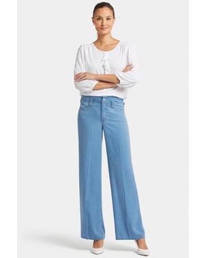 High Rise Teresa Weite Jeans Hellblaue Streifen Premium-Denim