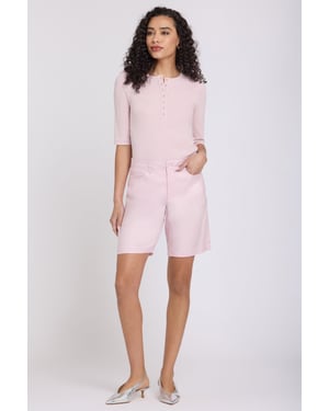 5-Pocket-Bermuda-Shorts aus Stretch-Leinen