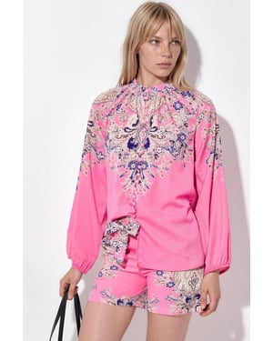 Paisley-gewebter Playsuit mit Bindungsdetail