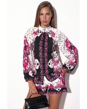 Paisley Woven Playsuit mit Bindeband-Detail