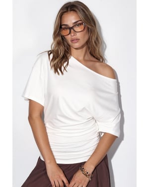 Boot-Hals Jersey-Bluse