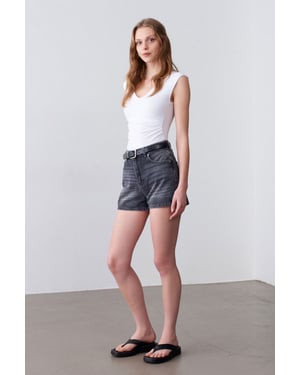 Ärmellose V-Ausschnitt Slim-Fit-Bluse