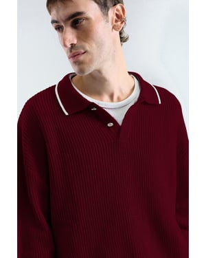 Herren gestreifter Baumwoll-Polo-Pullover