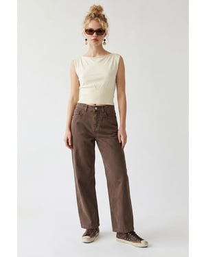 Hochtaillierte Weite Jeans aus Baumwolle